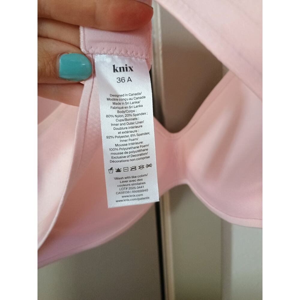 Knix WingWoman Contour Wireless Bra minimalist quiet Luxury rosey pink cleangirl - Picture 4 of 9